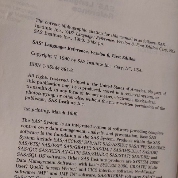 SAS language book - Picture 6 of 13